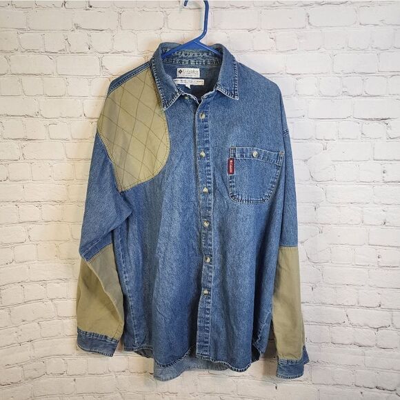 Men's Columbia button-down denim jacket, size XL - Picture 1 of 3